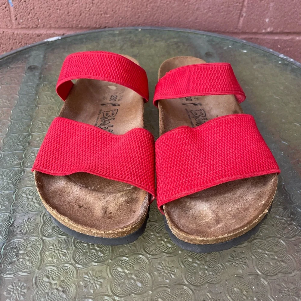 Birkenstock Birki’s Red Elastic Strap Sandals Size 5-5.5 (36) Euro - Picture 3 of 9